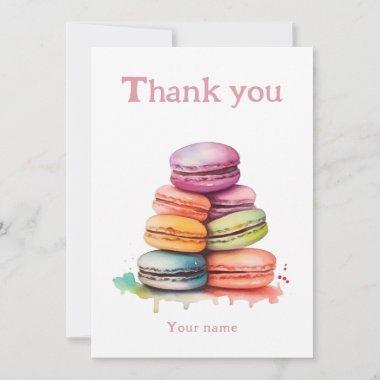 Colorful bright macaroon watercolor bridal shower thank you Invitations