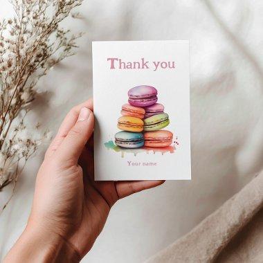 Colorful bright macaroon watercolor  thank you