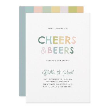 Colorful Cheers & Beers Moden Couple Shower
