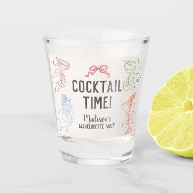 Colorful Cocktail Party Retro Bachelorette Favors Shot Glass