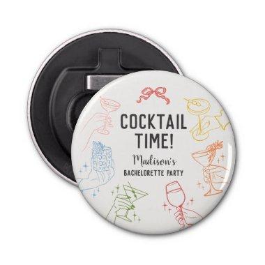 Colorful Cocktail Party Retro Bachelorette Party Bottle Opener