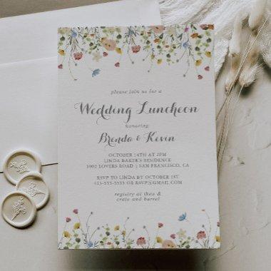 Colorful Dainty Wedding Luncheon Bridal Shower Invitations