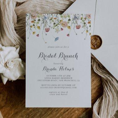 Colorful Dainty Wild Bridal Brunch Bridal Shower Invitations