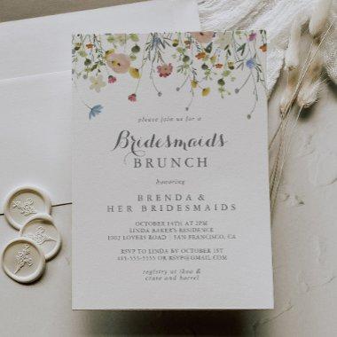 Colorful Dainty Wild Bridesmaids Brunch Shower Invitations