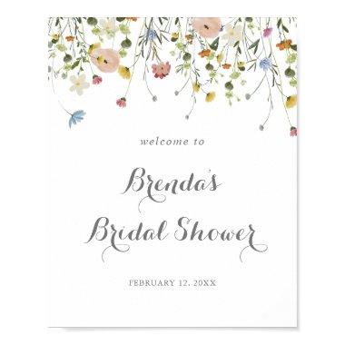 Colorful Dainty Wild Flowers  Welcome Poster