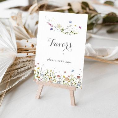 Colorful Dainty Wild Flowers Calligraphy Favors Poster
