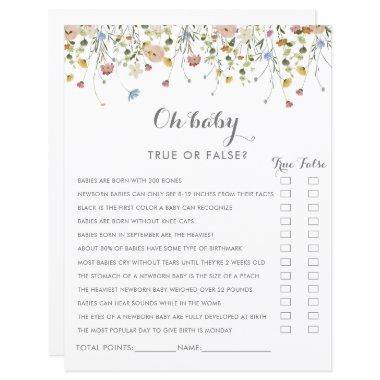 Colorful Dainty Wild Flowers Oh Baby Shower Game