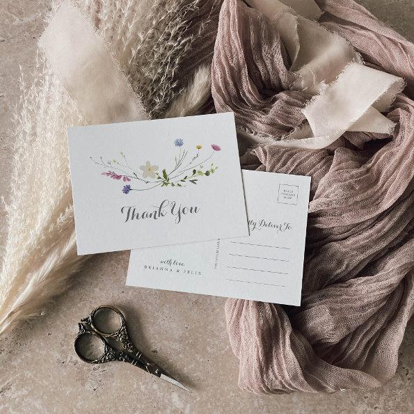 Colorful Dainty Wild Flowers Thank You PostInvitations