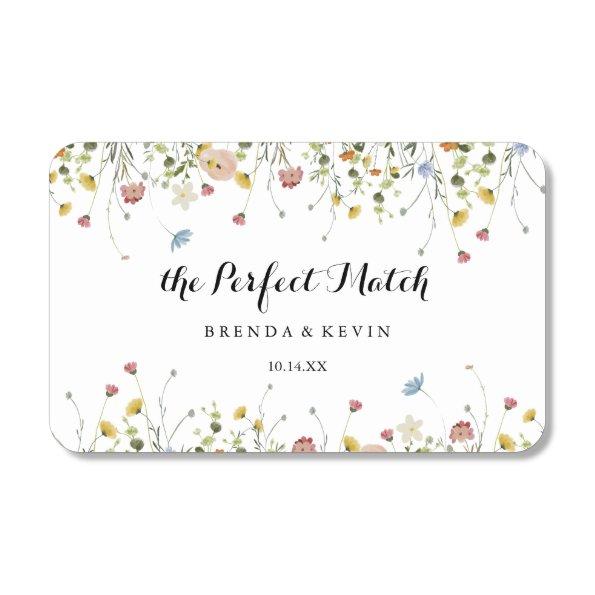 Colorful Dainty Wild Flowers Wedding Favor Matchboxes