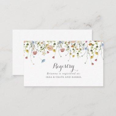 Colorful Dainty Wild Flowers Wedding Gift Registry Enclosure Invitations