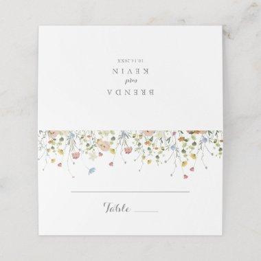 Colorful Dainty Wild Flowers Wedding Place Invitations