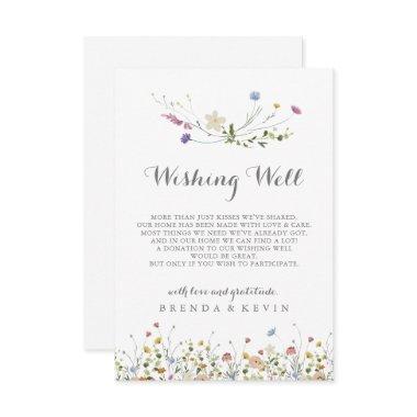 Colorful Dainty Wild Flowers Wedding Wishing Well Enclosure Invitations