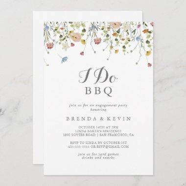 Colorful Dainty Wild I Do BBQ Engagement Party Invitations