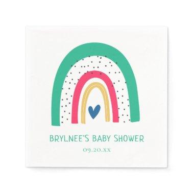 Colorful Doodle Rainbow Baby Shower Napkins