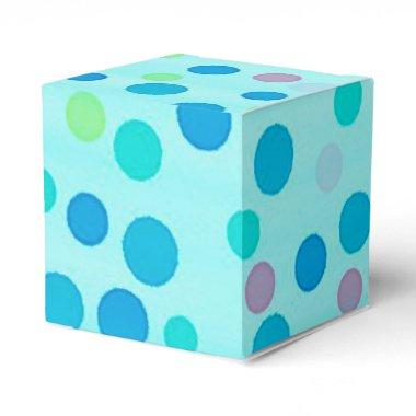 Colorful dots blue favor boxes