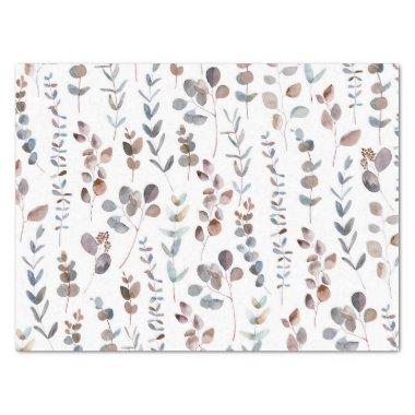 Colorful Eucalyptus Branches Watercolor  Tissue Paper