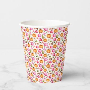 Colorful Fall Pumpkins Elegant Paper Cups