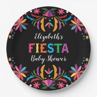 Colorful Fiesta Baby Shower Mexican Floral Party Paper Plates