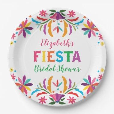 Colorful Fiesta Bridal Shower Mexican Floral Paper Plates