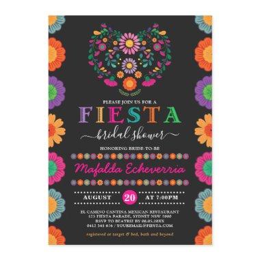 Colorful Fiesta Bridal Shower Mexican Flowers Invitations