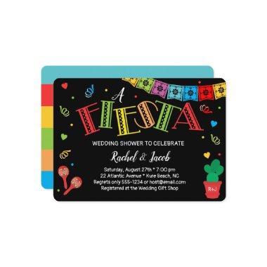 Colorful Fiesta Cactus Maracas Wedding Shower Invitations