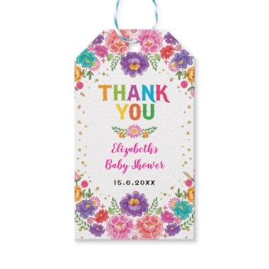 Colorful Fiesta Floral Mexican Baby Shower Favor Gift Tags