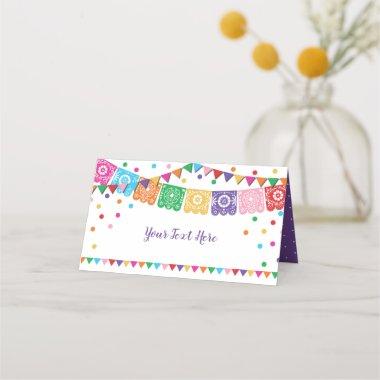 Colorful Fiesta Mexican Floral Confetti Party Place Invitations