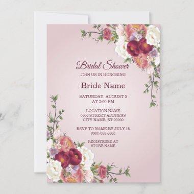 Colorful Floral Bridal Shower Invitations