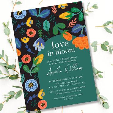 Colorful Floral love In Bloom Bridal Shower Invita Invitations