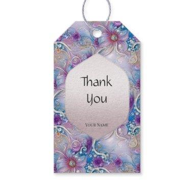 Colorful Floral Pearly Gems Gift Tag