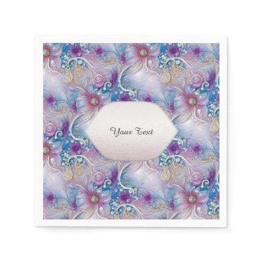 Colorful Floral Pearly Gems Paper Napkin