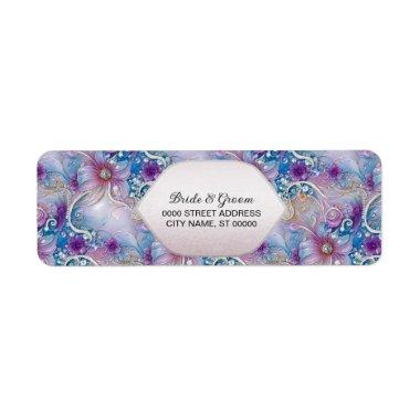 Colorful Floral Pearly Gems Return Address Label