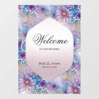 Colorful Floral Pearly Gems Wedding Wall Decal