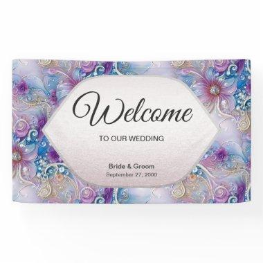 Colorful Floral Pearly Gems Welcome Banner