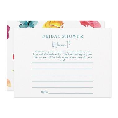 Colorful Floral Who Am I  Game