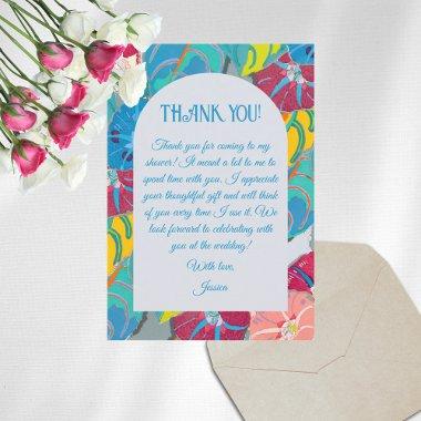 Colorful Flower Art Deco Vintage  Thank You