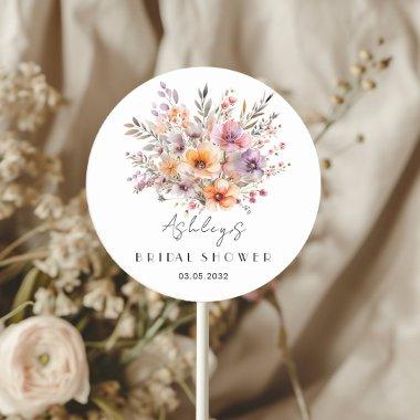 Colorful, Flower Bouquet  Classic Round Sticker