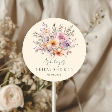 Colorful, Flower Bouquet  Classic Round Sticker
