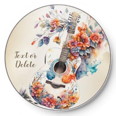 Colorful Flowers Guitar Music Instrument Elegant Wireless Charger
