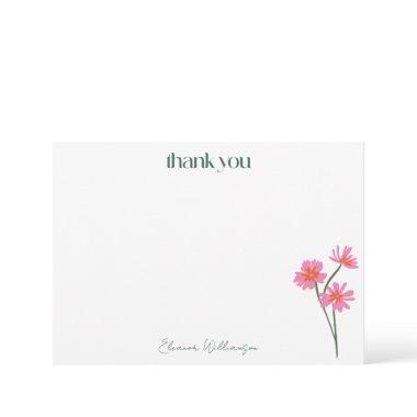 Colorful Flowers Pink Green Custom  Thank You