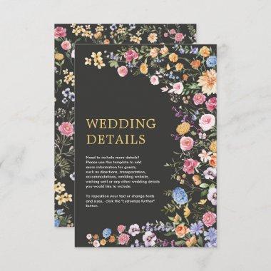 Colorful Flowers Spring Wildflower Wedding Details Enclosure Invitations