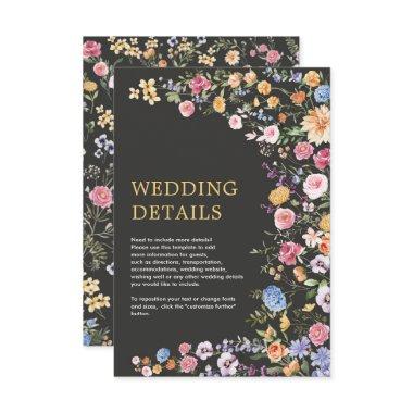 Colorful Flowers Spring Wildflower Wedding Details Enclosure Invitations