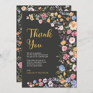 Colorful Garden Flowers Couples Bridal Shower Thank You Invitations