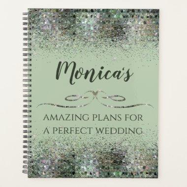 Colorful Glitter Purple and Sage Wedding Planner