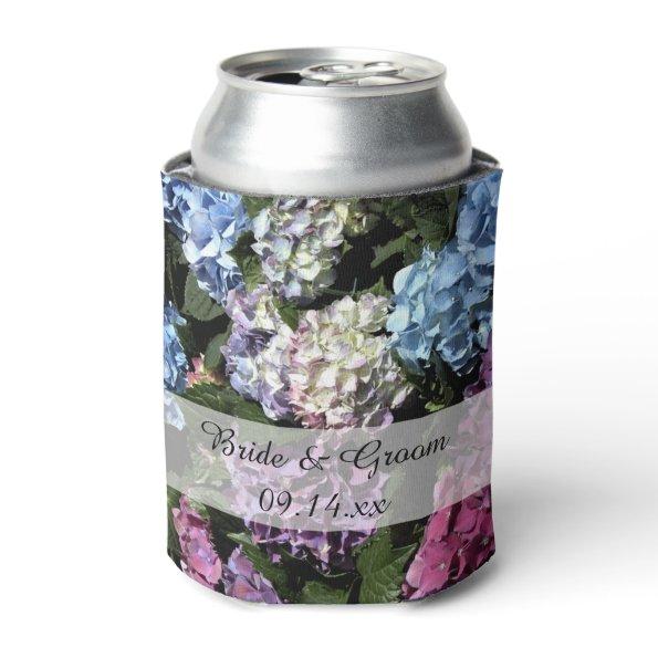 Colorful Hydrangea Flowers Wedding Favor Can Cooler