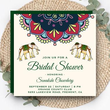 Colorful Indian Mandala Bridal Shower Invitations