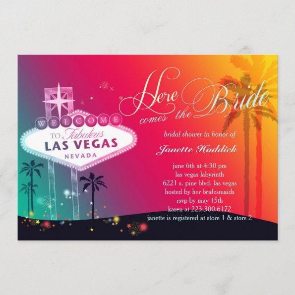 Colorful Las Vegas Bridal Shower Invitations