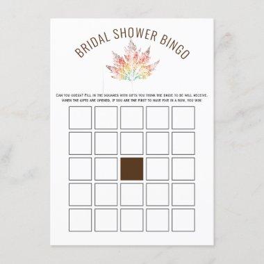 Colorful leaf print bridal shower bingo game Invitations