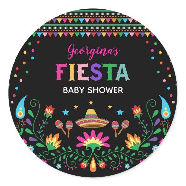 Colorful Mexican Fiesta Baby Shower Party Decor Classic Round Sticker