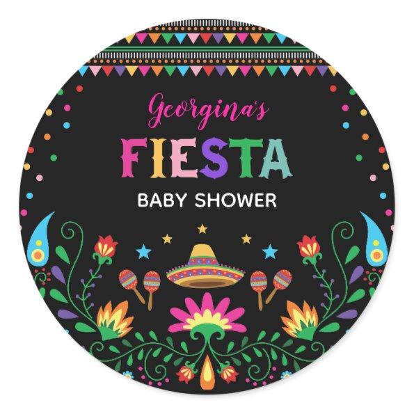 Colorful Mexican Fiesta Baby Shower Party Decor Classic Round Sticker